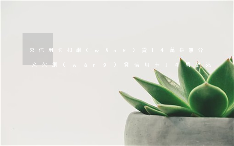 欠信用卡和網(wǎng)貸14萬身無分文(欠網(wǎng)貸信用卡14萬想死)