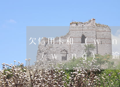 欠信用卡和網(wǎng)貸逾期做幾年牢(網(wǎng)貸逾期多久影響信用卡)