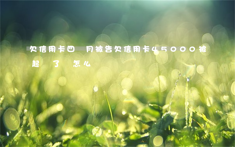 欠信用卡四個月被告(欠信用卡45000被起訴了該怎么辦)