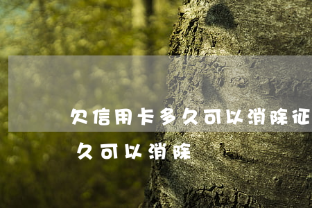 欠信用卡多久可以消除征信記錄（欠信用卡多久可以消除）