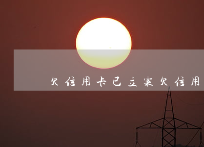 欠信用卡已立案(欠信用卡立案標準是多少金額)