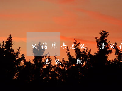 欠信用卡 怎么還清 欠信用卡應(yīng)該怎么還款
