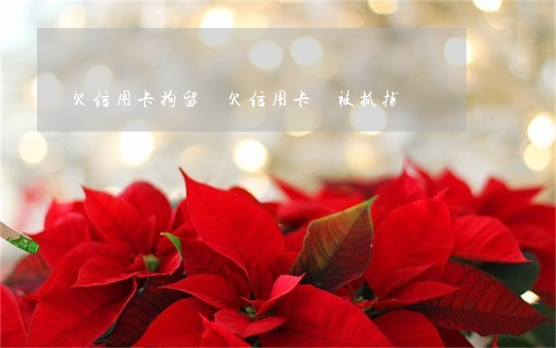 欠信用卡拘留嗎(欠信用卡會被抓捕嗎)