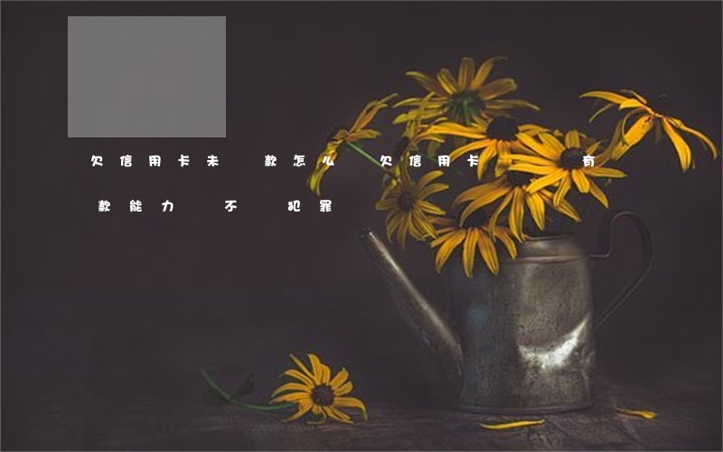 欠信用卡未還款怎么辦(欠信用卡暫時沒有還款能力會不會犯罪)