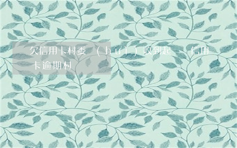 欠信用卡村委會(huì)收到起訴書（信用卡逾期村書記）