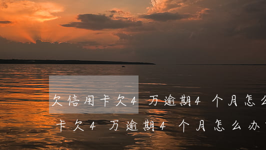 欠信用卡欠4万逾期4个月怎么办-欠信用卡欠4万逾期4个月怎么办呢