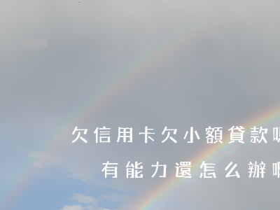 欠信用卡欠小額貸款嗎-欠信用卡小額貸款沒有能力還怎么辦啊