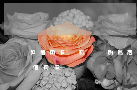 欠信用卡沒有錢還的最后都怎么樣了（欠幾個信用卡沒錢還）