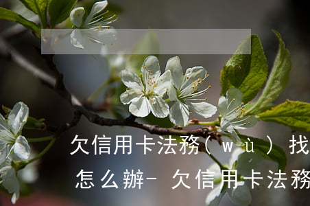 欠信用卡 法務(wù)找上門(mén)要怎么辦-欠信用卡 法務(wù)找上門(mén)要怎么辦呢