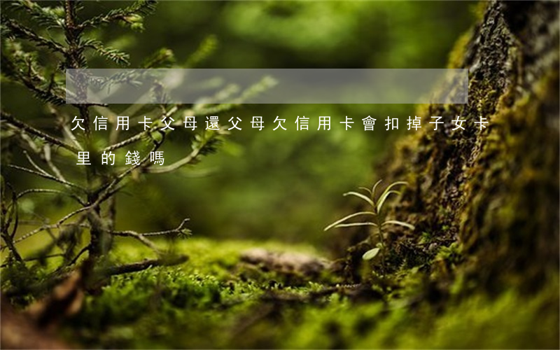 欠信用卡父母還(父母欠信用卡會扣掉子女卡里的錢嗎)