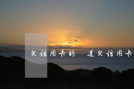欠信用卡的報道(欠信用卡的信息圖片)