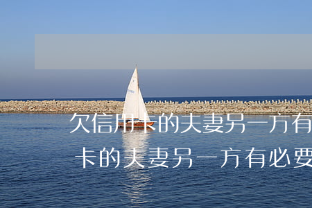 欠信用卡的夫妻另一方有必要還嗎-欠信用卡的夫妻另一方有必要還嗎知乎
