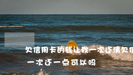 欠信用卡的钱让我一次还清 欠信用卡还不起一次还一点可以吗?