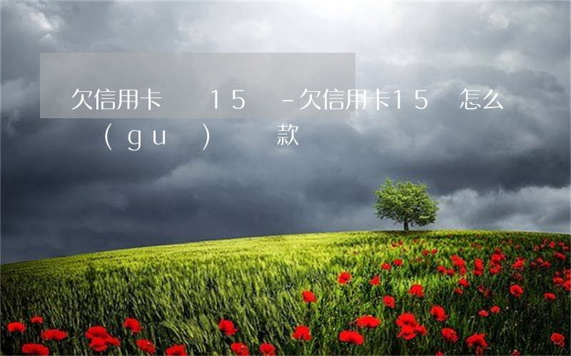 欠信用卡總額15萬-欠信用卡15萬怎么規(guī)劃還款