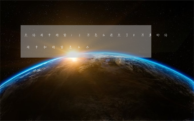 欠信用卡网贷12万怎么还(欠了8万多的信用卡和网贷怎么办)