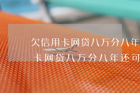 欠信用卡网贷八万分八年还可以吗-欠信用卡网贷八万分八年还可以吗怎么还