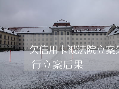 欠信用卡被法院立案(欠信用卡執(zhí)行立案后果)