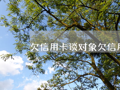 欠信用卡谈对象 欠信用卡的男友能要吗
