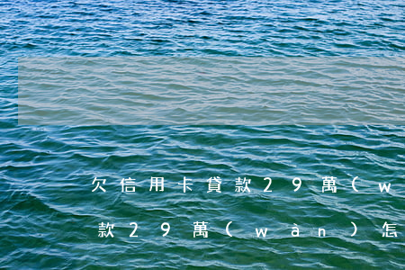 欠信用卡貸款29萬(wàn)(欠信用卡貸款29萬(wàn)怎么辦)