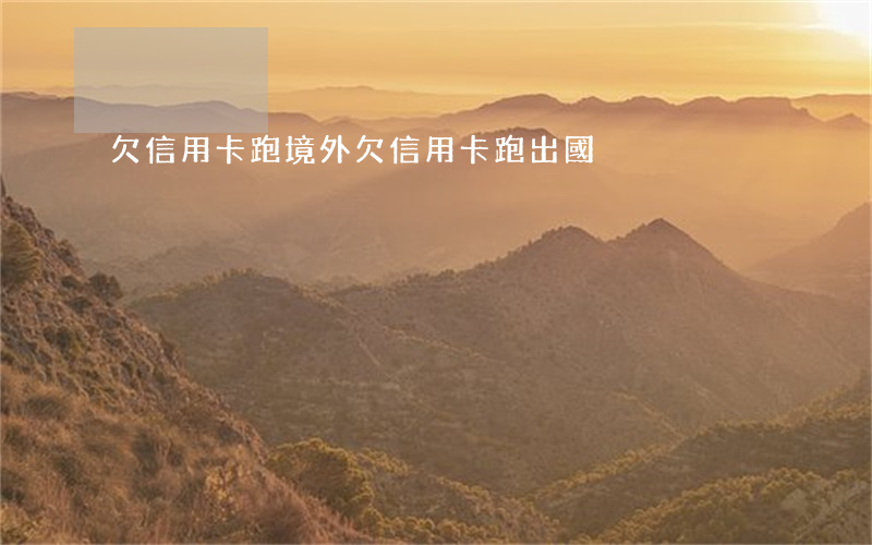欠信用卡跑境外(欠信用卡跑出國)