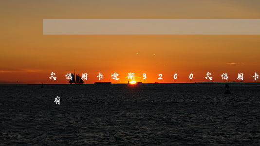 欠信用卡逾期3200(欠信用卡逾期名下能有車嗎)