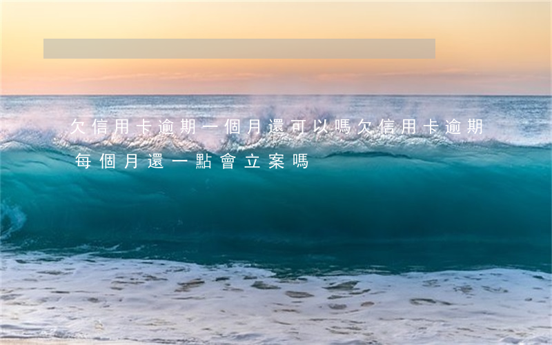 欠信用卡逾期一個月還可以嗎(欠信用卡逾期每個月還一點會立案嗎)