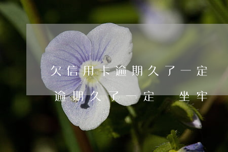欠信用卡逾期久了一定會坐牢嗎-欠信用卡逾期久了一定會坐牢嗎知乎