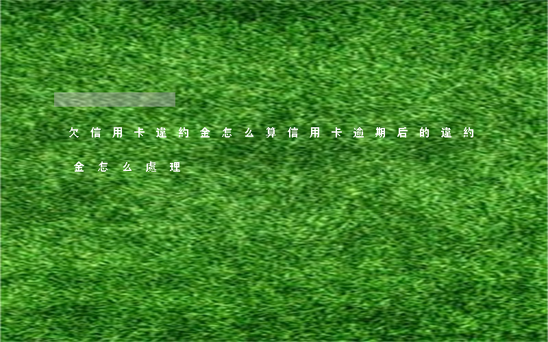 欠信用卡違約金怎么算（信用卡逾期后的違約金怎么處理）