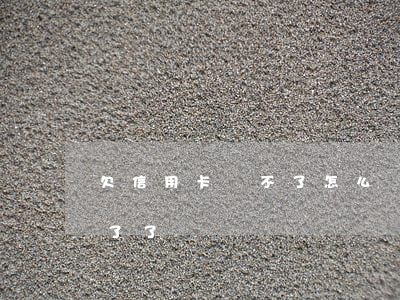 欠信用卡還不了怎么辦?（信用卡欠了好多還不了了）