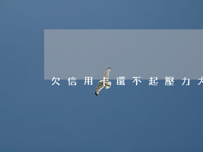欠信用卡還不起壓力大