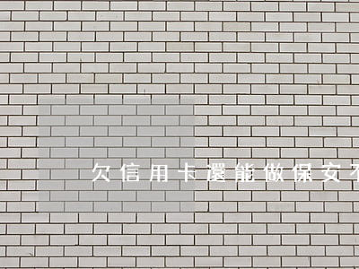 欠信用卡還能做保安不