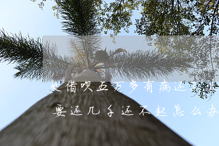 欠借呗五万多有病还不上了(欠借呗5万,每月要还几千,还不起怎么办)