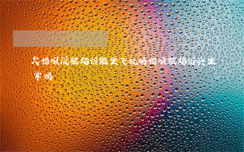 欠借呗没被起诉能坐飞机吗(借呗被起诉会坐牢吗)