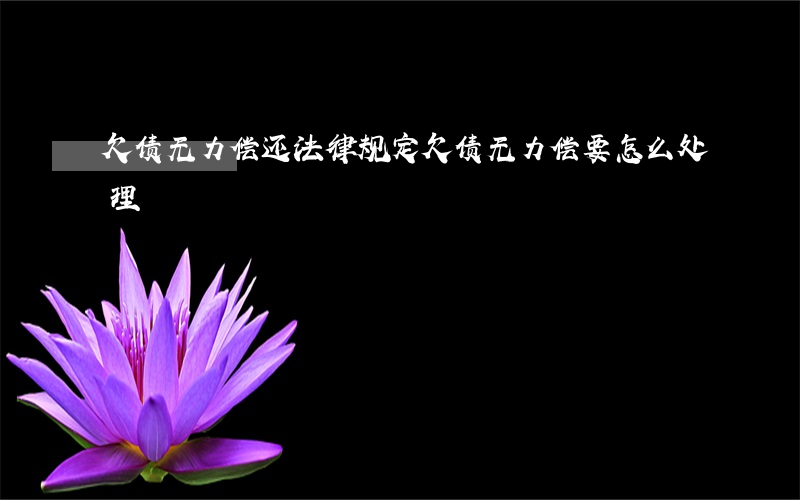 欠债无力偿还法律规定(欠债无力偿要怎么处理)