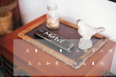欠債30萬怎么和家人坦白說-欠債30萬怎么和家人坦白說呢