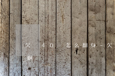 欠債40萬怎么翻身-欠債40萬怎么翻身啊