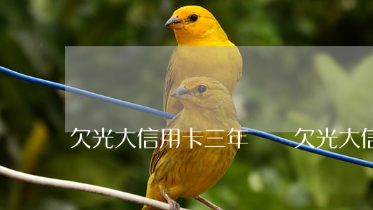 欠光大信用卡三年沒還（欠光大信用卡三年沒還）