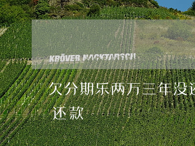 欠分期乐两万三年没还(分期乐一万多三年没还款)
