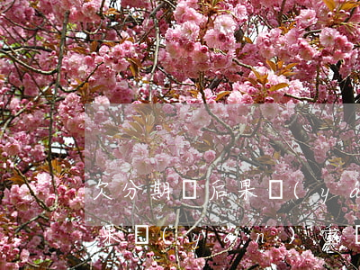 欠分期樂后果嚴(yán)重嗎(欠分期樂后果嚴(yán)重嗎)
