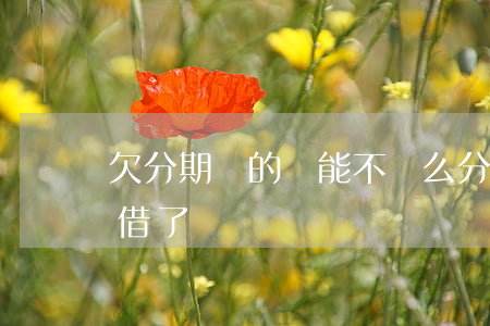 欠分期樂的錢能不還么(分期樂的錢還了不給借了)