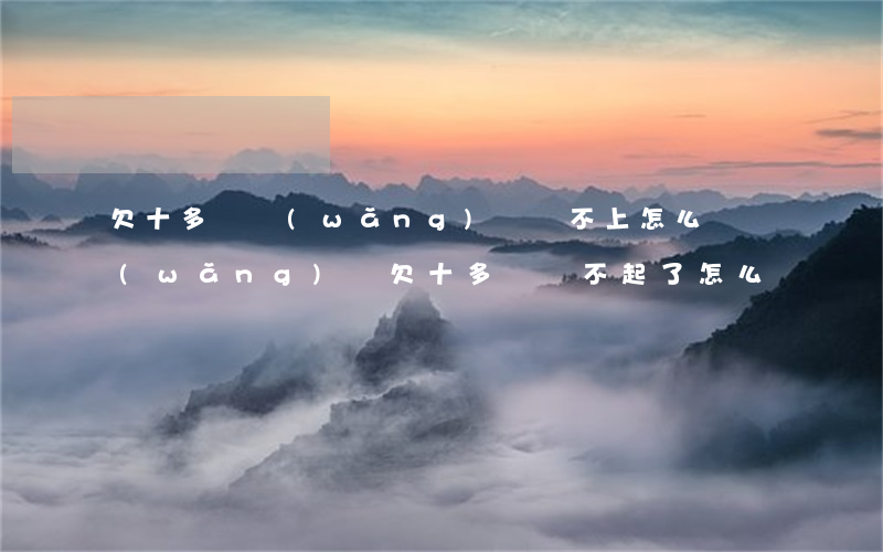 欠十多萬網(wǎng)貸還不上怎么辦(網(wǎng)貸欠十多萬還不起了怎么辦)
