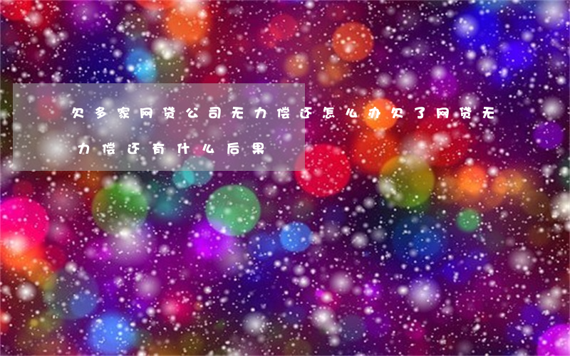欠多家网贷公司无力偿还怎么办(欠了网贷无力偿还有什么后果)