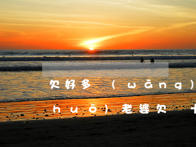 欠好多網(wǎng)貸怎么跟老婆說(shuō)(老婆欠幾十萬(wàn)網(wǎng)貸,我該怎么辦)