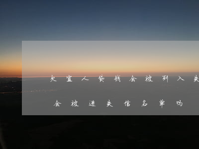 欠宜人贷钱会被列入失信名单吗(欠人钱不还会被进失信名单吗)