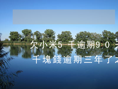 欠小米5千逾期90天要起訴我(小米金融五千塊錢逾期三年了之前一直沒還會被起訴嗎?)