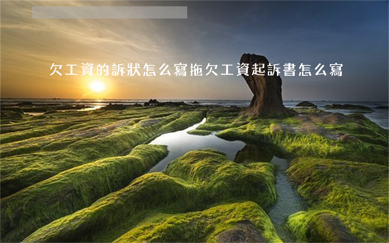 欠工資的訴狀怎么寫(拖欠工資起訴書怎么寫)