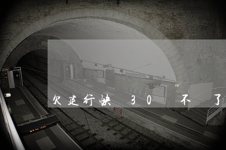 欠建行快貸30萬 不還了(建行快貸還不起)