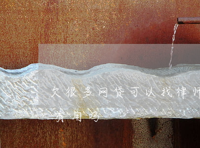 欠很多网贷可以找律师吗(网贷还不上找律师有用吗)