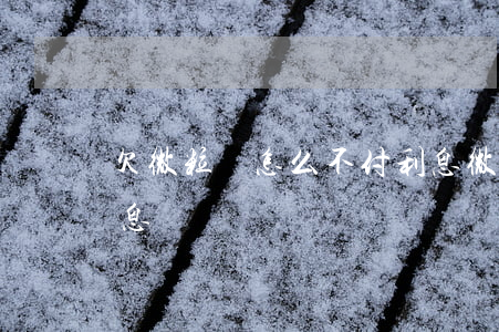 欠微粒貸怎么不付利息(微粒貸的錢不用有利息嗎)