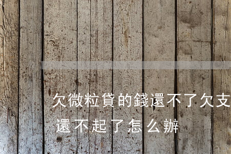 欠微粒貸的錢還不了(欠支付寶和微粒貸的錢還不起了怎么辦)